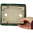 Rectangular green with a blue accent bonsai pot by Terahata Satomi Mazan - 165 x 135 x 65 mm