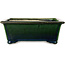 Maceta rectangular para bonsái verde de Terahata Satomi Mazan - 197 x 168 x 70 mm