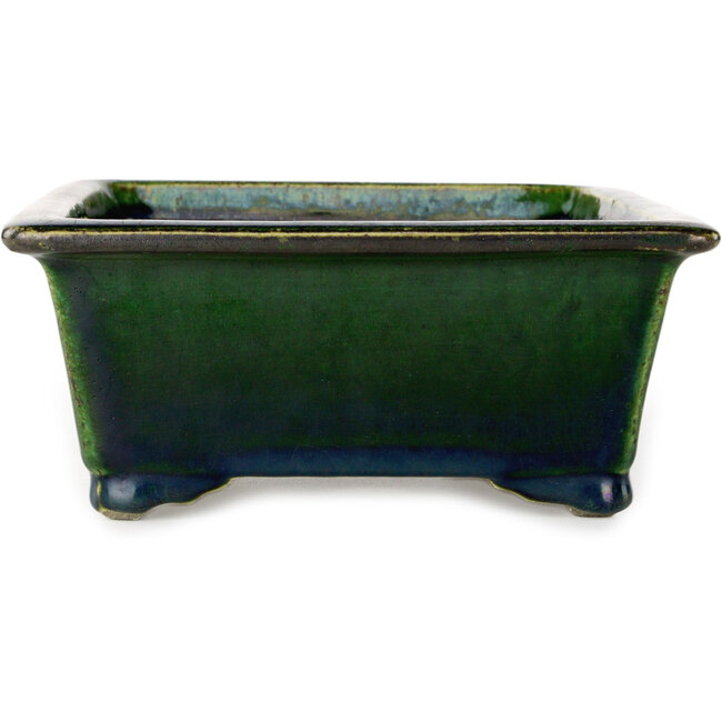 Vaso bonsai rettangolare verde di Terahata Satomi Mazan - 197 x 168 x 70 mm