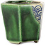 Pot à bonsaï vert hexagonal par Terahata Satomi Mazan - 71 x 71 x 62 mm