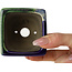 Square blue and green bonsai pot by Terahata Satomi Mazan - 63 x 63 x 68 mm