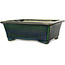 Rectangular green bonsai pot by Terahata Satomi Mazan - 197 x 168 x 70 mm