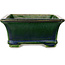 Vaso bonsai rettangolare verde di Terahata Satomi Mazan - 215 x 180 x 83 mm