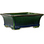 Rechthoekige groene bonsaipot van Terahata Satomi Mazan - 215 x 180 x 83 mm