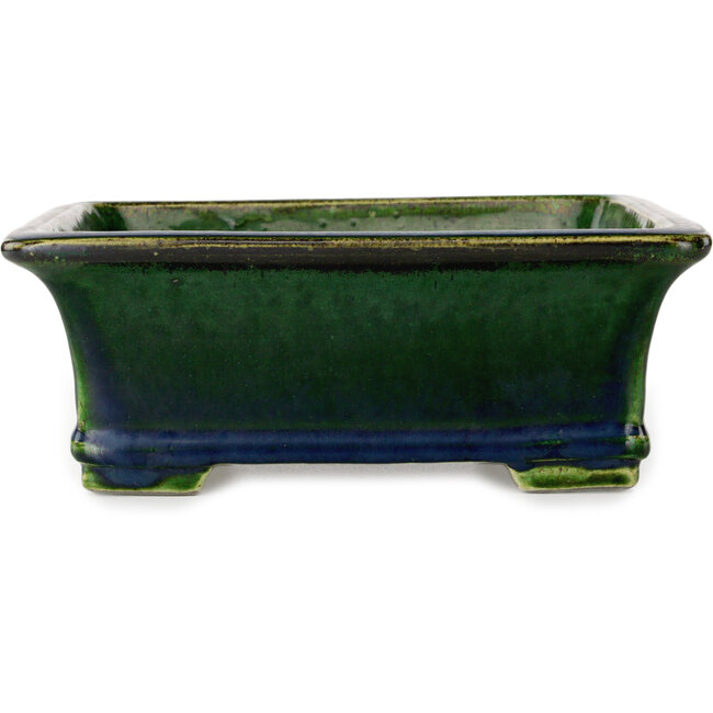 Maceta rectangular para bonsái verde de Terahata Satomi Mazan - 215 x 180 x 83 mm
