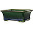 Pot à bonsaï rectangulaire vert par Terahata Satomi Mazan - 215 x 180 x 83 mm