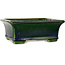 Pot à bonsaï rectangulaire vert par Terahata Satomi Mazan - 215 x 180 x 83 mm