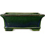 Pot à bonsaï rectangulaire vert par Terahata Satomi Mazan - 215 x 180 x 83 mm