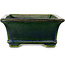 Maceta rectangular para bonsái verde de Terahata Satomi Mazan - 215 x 180 x 83 mm