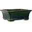 Rechthoekige groene bonsaipot van Terahata Satomi Mazan - 215 x 180 x 83 mm