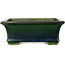 Rectangular green bonsai pot by Terahata Satomi Mazan - 215 x 180 x 83 mm
