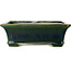 Rechthoekige groene bonsaipot van Terahata Satomi Mazan - 250 x 215 x 82 mm