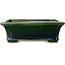 Rechthoekige groene bonsaipot van Terahata Satomi Mazan - 250 x 215 x 82 mm