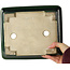 Maceta rectangular para bonsái verde de Terahata Satomi Mazan - 250 x 215 x 82 mm