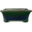 Rechthoekige groene bonsaipot van Terahata Satomi Mazan - 250 x 215 x 82 mm