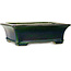 Rectangular green bonsai pot by Terahata Satomi Mazan - 250 x 215 x 82 mm