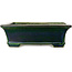 Pot à bonsaï rectangulaire vert par Terahata Satomi Mazan - 250 x 215 x 82 mm