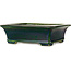 Maceta rectangular para bonsái verde de Terahata Satomi Mazan - 250 x 215 x 82 mm