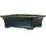 Rectangular green bonsai pot by Terahata Satomi Mazan - 278 x 245 x 90 mm