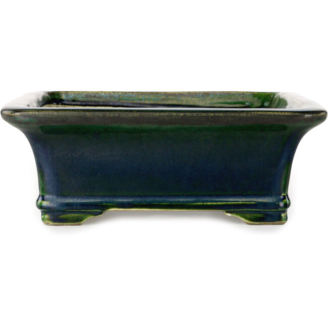 Rechthoekige groene bonsaipot van Terahata Satomi Mazan - 278 x 245 x 90 mm