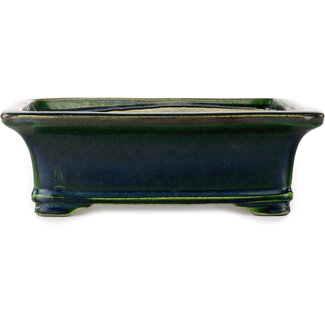  Satomi Mazan, Mazan Terahata Maceta rectangular para bonsái verde de 278 mm de Terahata Satomi Mazan, Tokoname, Japón