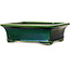 Maceta rectangular para bonsái verde de Terahata Satomi Mazan - 278 x 245 x 90 mm