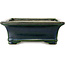 Rectangular green bonsai pot by Terahata Satomi Mazan - 278 x 245 x 90 mm