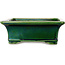 Vaso bonsai rettangolare verde di Terahata Satomi Mazan - 278 x 245 x 90 mm