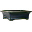 Rectangular green bonsai pot by Terahata Satomi Mazan - 278 x 245 x 90 mm