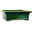 Pot à bonsaï rectangulaire vert par Terahata Satomi Mazan - 278 x 245 x 90 mm