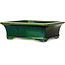 Vaso bonsai rettangolare verde di Terahata Satomi Mazan - 278 x 245 x 90 mm