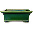 Rechthoekige groene bonsaipot van Terahata Satomi Mazan - 278 x 245 x 90 mm