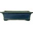 Rectangular green bonsai pot by Terahata Satomi Mazan - 400 x 345 x 110 mm