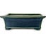 Rectangular green bonsai pot by Terahata Satomi Mazan - 400 x 345 x 110 mm