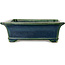 Pot à bonsaï vert rectangulaire par Terahata Satomi Mazan - 400 x 345 x 110 mm