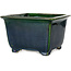 Square green bonsai pot by Terahata Satomi Mazan - 225 x 225 x 140 mm