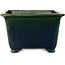 Vierkante groene bonsaipot van Terahata Satomi Mazan - 225 x 225 x 140 mm