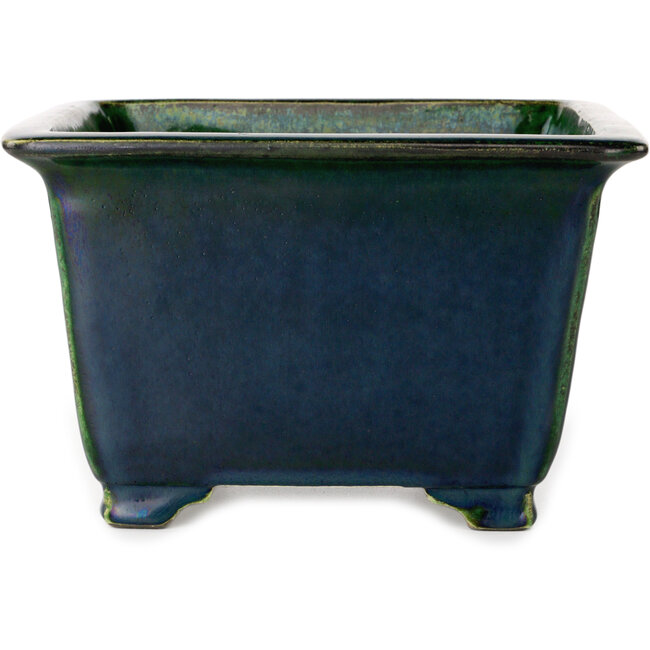 Vaso bonsai quadrato verde di Terahata Satomi Mazan - 225 x 225 x 140 mm