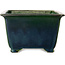 Square green bonsai pot by Terahata Satomi Mazan - 225 x 225 x 140 mm