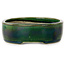 Vaso bonsai ovale verde di Terahata Satomi Mazan - 222 x 175 x 52 mm