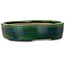 Vaso bonsai ovale verde di Terahata Satomi Mazan - 222 x 175 x 52 mm