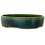 Vaso bonsai ovale verde di Terahata Satomi Mazan - 222 x 175 x 52 mm