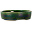 Maceta ovalada para bonsái verde de Terahata Satomi Mazan - 222 x 175 x 52 mm