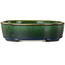 Maceta ovalada para bonsái verde de Terahata Satomi Mazan - 192 x 160 x 55 mm