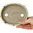 Pot à bonsaï ovale beige craquelé, multicolore par Terahata Satomi Mazan - 140 x 115 x 30 mm