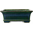 Maceta rectangular para bonsái verde de Terahata Satomi Mazan - 215 x 180 x 83 mm