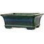 Rectangular green bonsai pot by Terahata Satomi Mazan - 215 x 180 x 83 mm