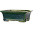 Rectangular green bonsai pot by Terahata Satomi Mazan - 215 x 180 x 83 mm