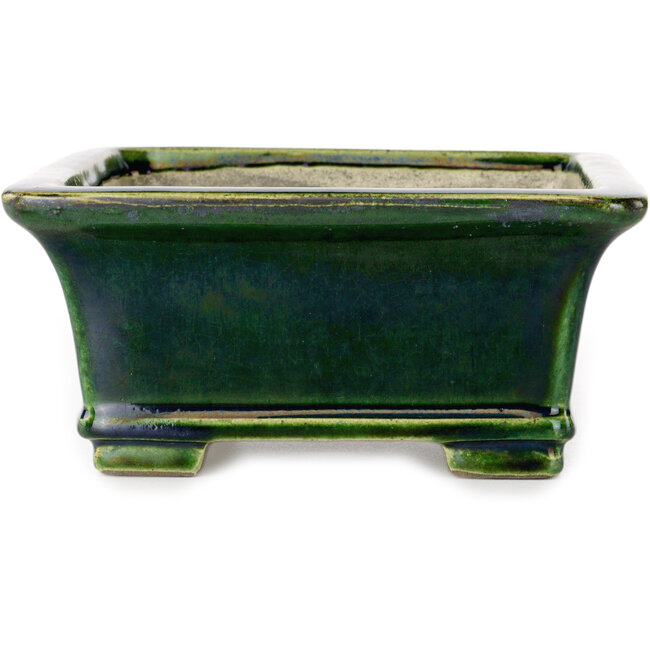 Vaso bonsai rettangolare verde di Terahata Satomi Mazan - 215 x 180 x 83 mm