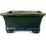 Pot à bonsaï rectangulaire vert par Terahata Satomi Mazan - 215 x 180 x 83 mm